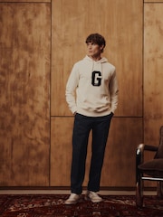 GANT Cream Preppy G Logo Hoodie - Image 2 of 3