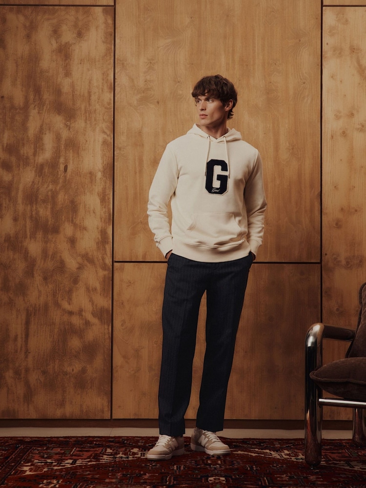 GANT Cream Preppy G Logo Hoodie - Image 2 of 3