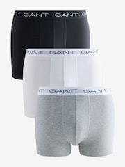 GANT Grey Stretch Cotton Boxers Trunks 3 Pack - Image 1 of 4