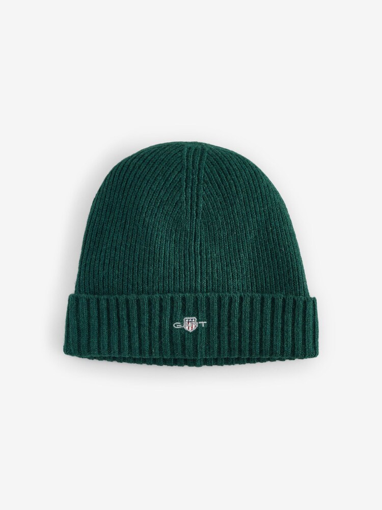 GANT Green Shield Wool Blend Beanie Hat - Image 2 of 3
