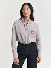GANT Red Graphic Logo Poplin Shirt - Image 5 of 5