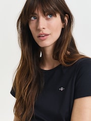 GANT Black Shield Logo T-Shirt - Image 4 of 5