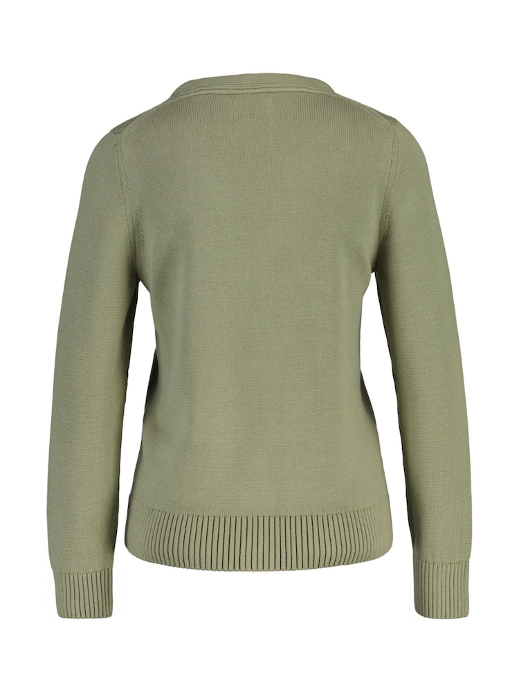 GANT Green Classic Cotton V-Neck Cardigan - Image 2 of 2