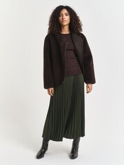 GANT Brown Stretch Cotton Cable Knit Jumper - Image 3 of 5