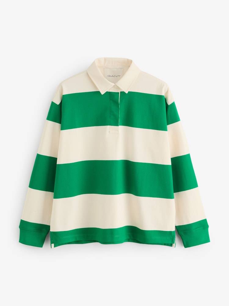 GANT Green Striped Cotton Heavy Rugger Shirt - Image 6 of 6 GANT Green Striped Cotton Heavy Rugger Shirt - Image 6 of 6