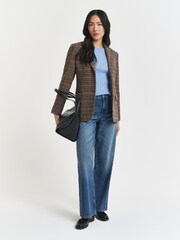 GANT Blue Stretch Cotton Cable Knit Jumper - Image 3 of 4