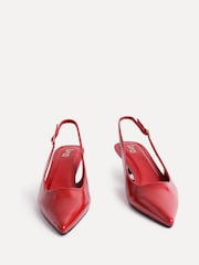 Linzi Red Elvira Kitten Heel Slingback Courts - Image 3 of 6