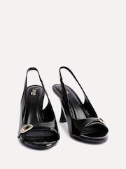 أسود - Linzi Potion Peep Toe Slingback Heels With Buckle Detail - صورة 3 من 6