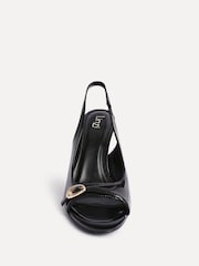 أسود - Linzi Potion Peep Toe Slingback Heels With Buckle Detail - صورة 4 من 6
