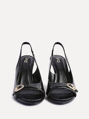 أسود - Linzi Potion Peep Toe Slingback Heels With Buckle Detail - صورة 5 من 6