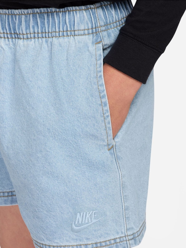 Nike Blue Collection Denim Shorts - Image 4 of 4 Nike Blue Collection Denim Shorts - Image 4 of 4