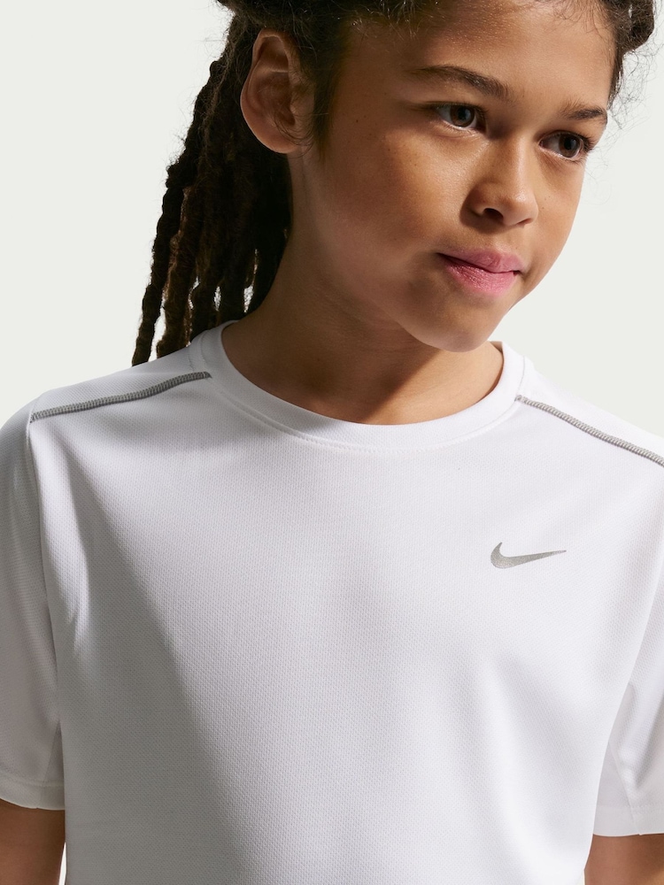 Nike White Miler Dri-FIT Short Sleeve T-Shirt - Image 3 of 3