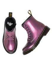 Dr. Martens Pink 1460 J Copper Reptile Emboss Shoes - Image 3 of 4