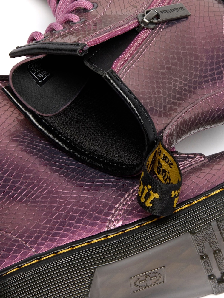 Dr. Martens Pink 1460 J Copper Reptile Emboss Shoes - Image 4 of 4