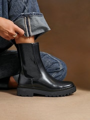 Linzi Black Command Chunky Sole Chelsea Boots - Image 1 of 6