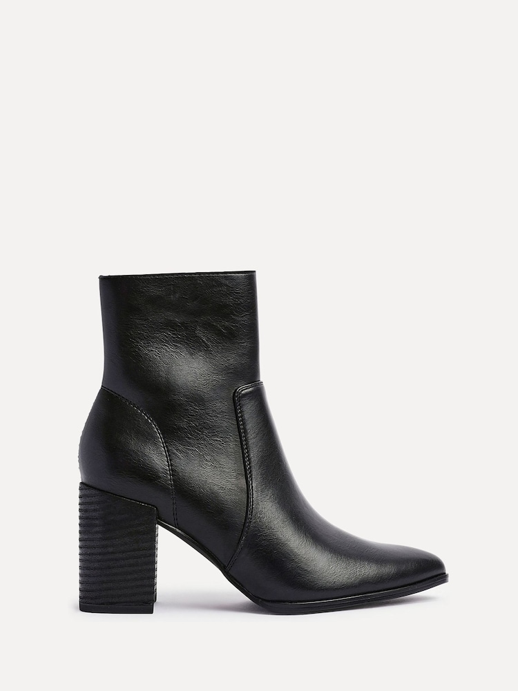 Linzi Black Advance Stretch Block Heeled Ankle Boots - Image 2 of 6