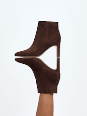 Linzi Brown Alisha Point Toe Block Heeled Ankle Boots - Image 1 of 5