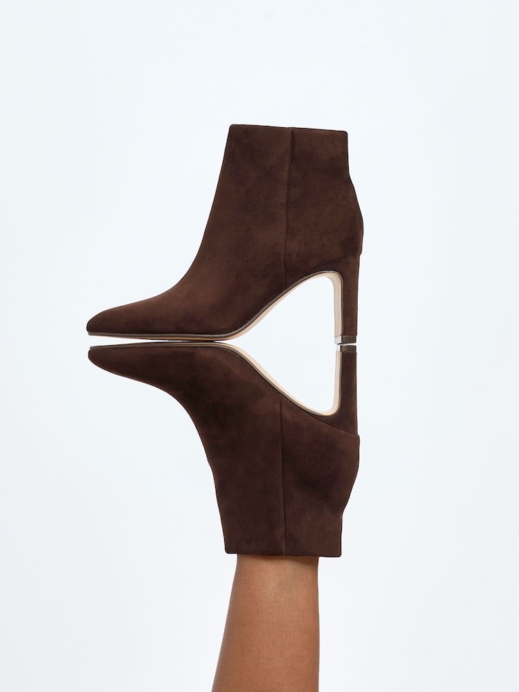 Linzi Brown Alisha Point Toe Block Heeled Ankle Boots - Image 1 of 5