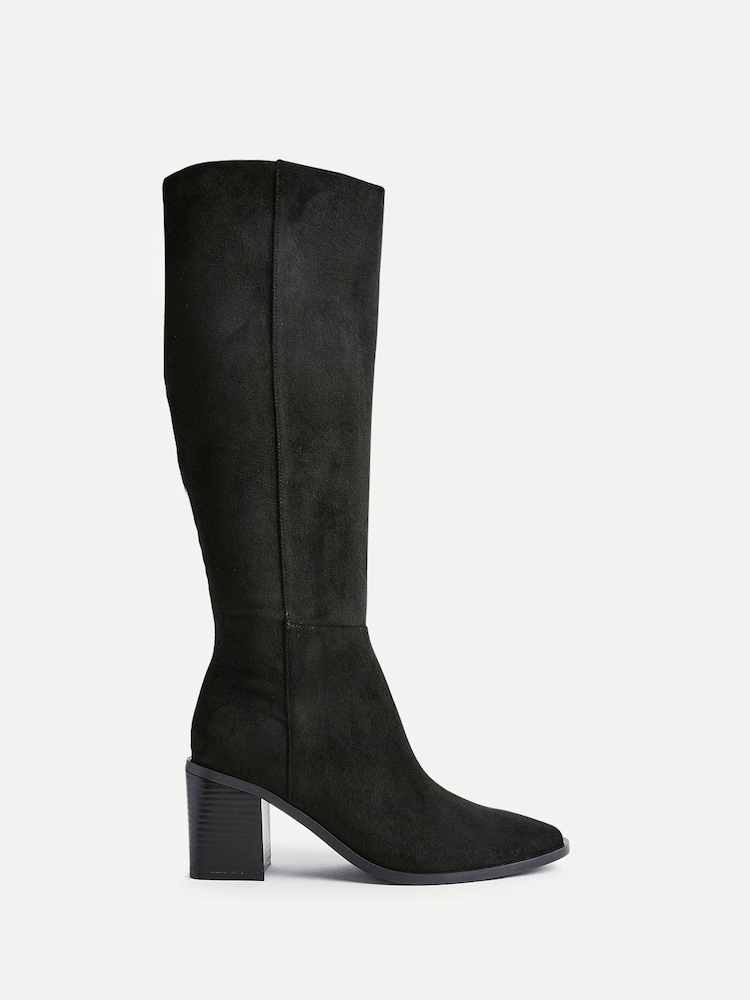 Linzi Black Levine Block Heeled High Leg Boots - Image 2 of 5 Linzi Black Levine Block Heeled High Leg Boots - Image 2 of 5