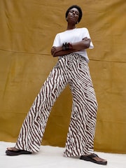 Ro&Zo Brown Zebra Print Trousers - Image 1 of 5