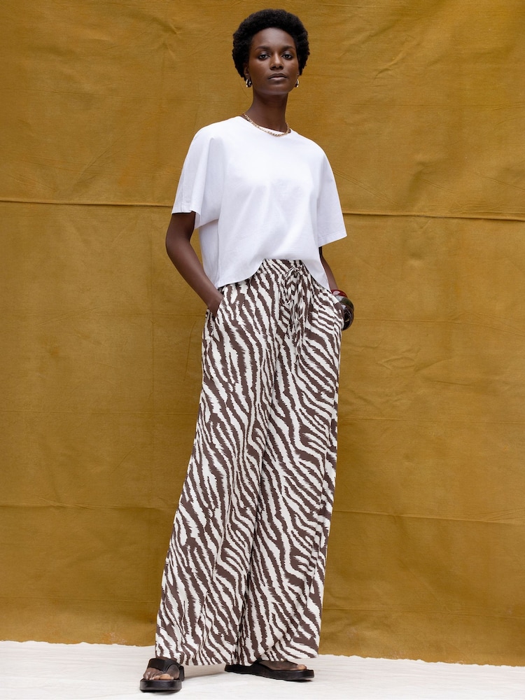 Ro&Zo Brown Zebra Print Trousers - Image 2 of 5