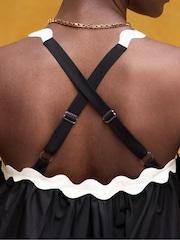 Ro&Zo Black Contrast Strap Cami Top - Image 4 of 5