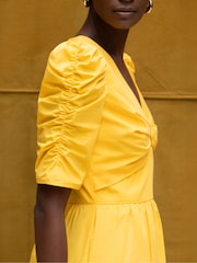 Ro&Zo Yellow Cotton Poplin Twist Front Dress - Image 5 of 6