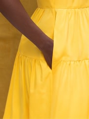 Ro&Zo Yellow Cotton Poplin Twist Front Dress - Image 6 of 6