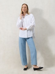 Blanco - Ro&Zo Poplin Split Back Shirt - Imagen 3 de 6