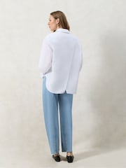 Blanco - Ro&Zo Poplin Split Back Shirt - Imagen 6 de 6