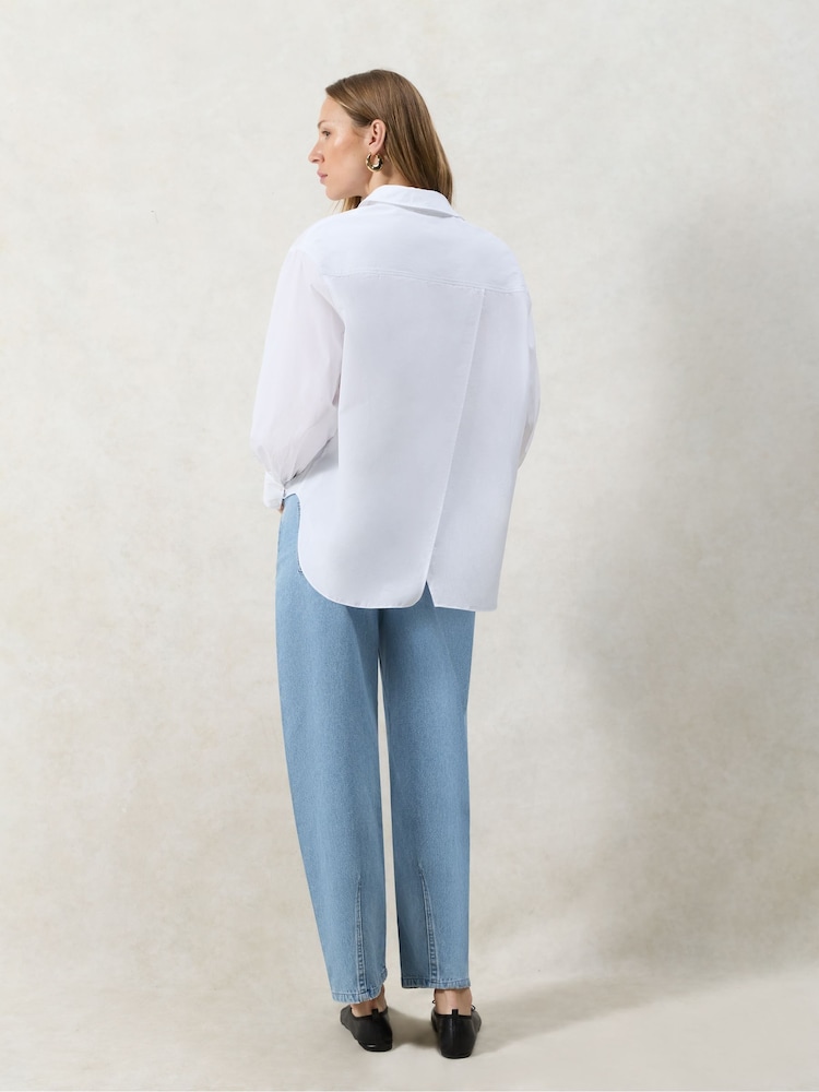 Blanco - Ro&Zo Poplin Split Back Shirt - Imagen 6 de 6