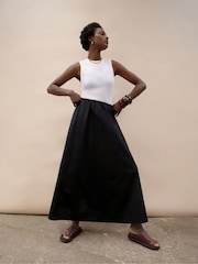 Ro&Zo Black Petite Cotton Poplin Skirt - Image 2 of 6