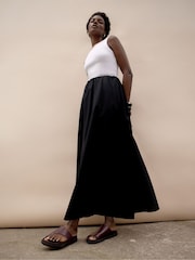 Ro&Zo Black Petite Cotton Poplin Skirt - Image 4 of 6