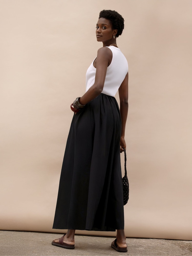 Ro&Zo Black Petite Cotton Poplin Skirt - Image 6 of 6