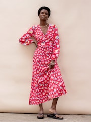 Ro&Zo Pink Petite Carnation Ditsy Print Tie Back Dress - Image 3 of 6