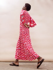 Ro&Zo Pink Petite Carnation Ditsy Print Tie Back Dress - Image 5 of 6