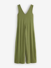 Ro&Zo Green Jersey V-Neck Jumpsuit - Image 1 of 1