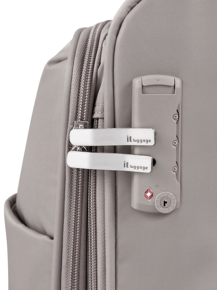 IT Luggage Large Grey Lustrous Luxe Moon Rock Suitcase - Image 8 of 8