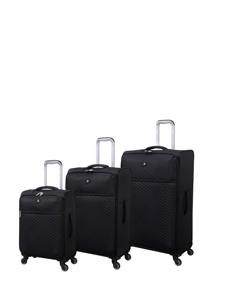 IT Luggage Decisive Black Suitcase Set 3 Piece - Image 1 of 9
