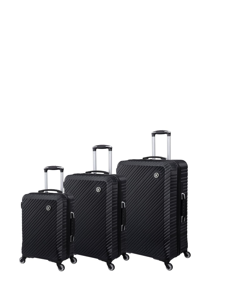 IT Luggage Recline Black Suitcases Set 3 Piece - Image 1 of 9