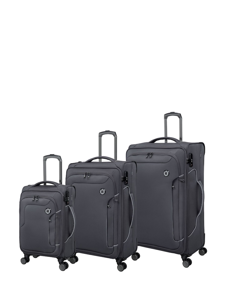 IT Luggage Grey Teleported Suitcases Set 3 Piece - Image 1 of 12