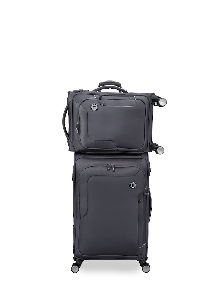 IT Luggage Grey Teleported Suitcases Set 3 Piece - Image 2 of 12