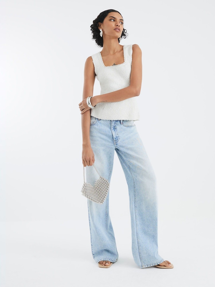 River Island White Boucle Vest - Image 1 of 4