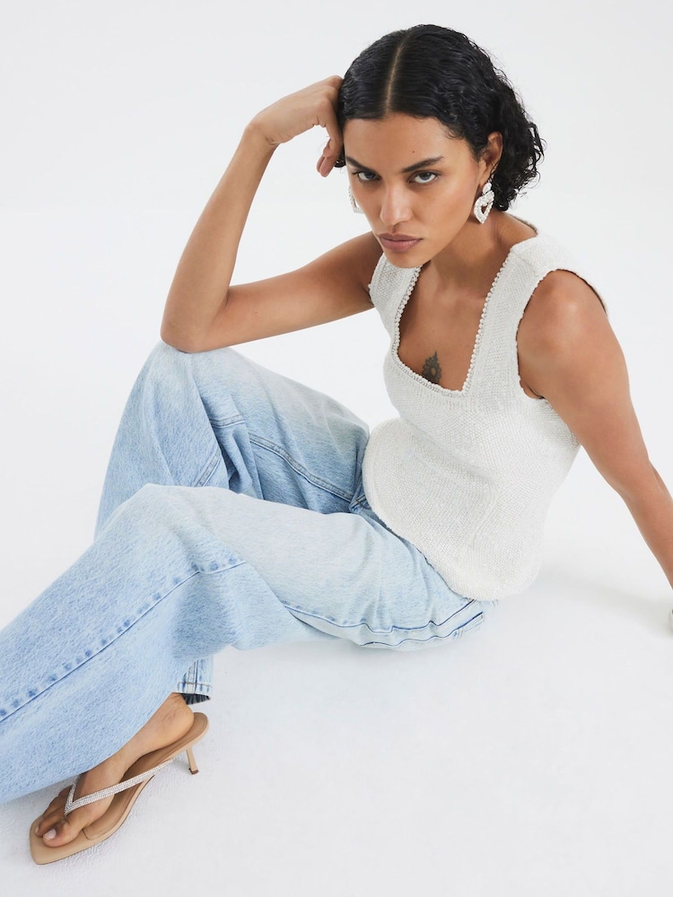 River Island White Boucle Vest - Image 2 of 4