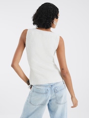 River Island White Boucle Vest - Image 3 of 4