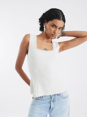 River Island White Boucle Vest - Image 4 of 4