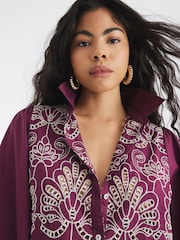 River Island Red Cutwork Detail Shirt - Image 3 of 8
