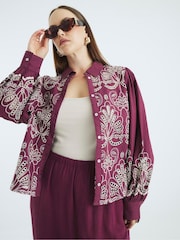 River Island Red Cutwork Detail Shirt - Image 5 of 8