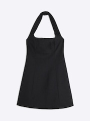 River Island Black Textured Bonded Halter Mini Dress - Image 5 of 5