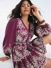 River Island Red Broiderie Shirt Dress - Image 1 of 9